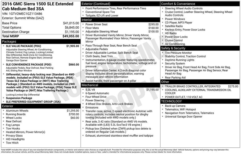 Used 2016 GMC Sierra 1500 SLE w/ SLE Value Package image 5