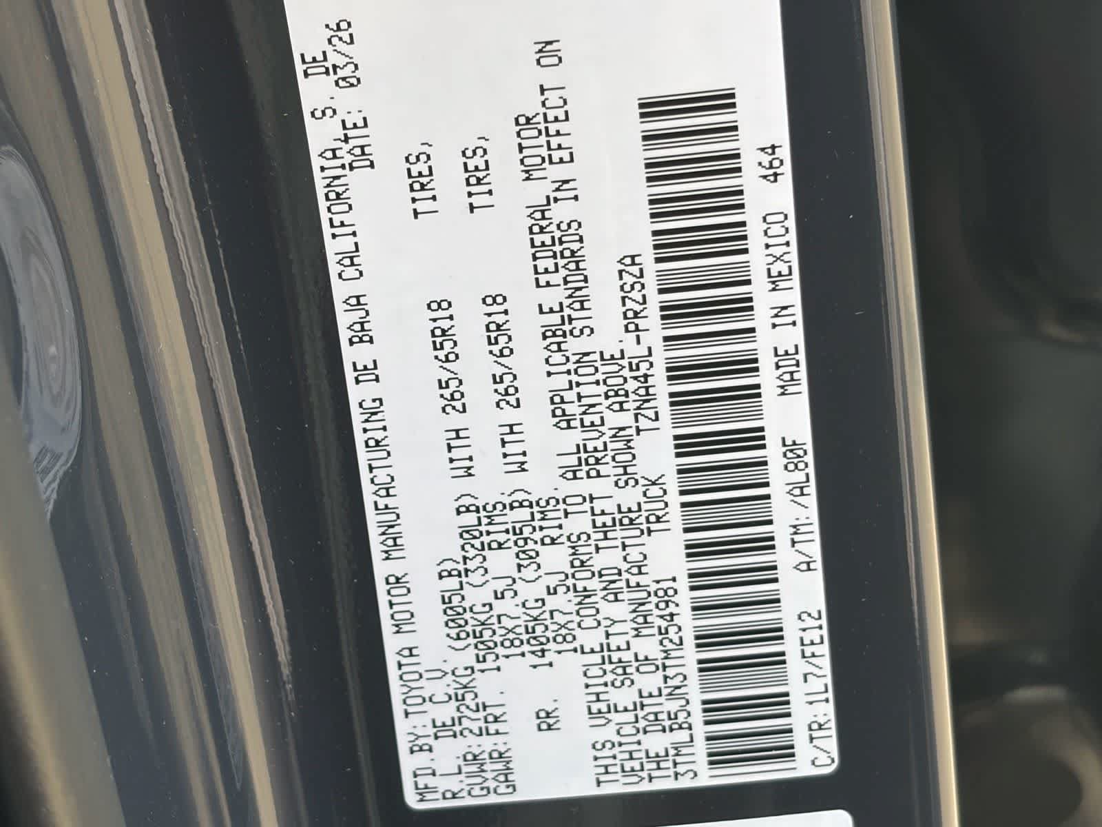 Certified 2026 Toyota Tacoma TRD Sport AWD/4WD image 31