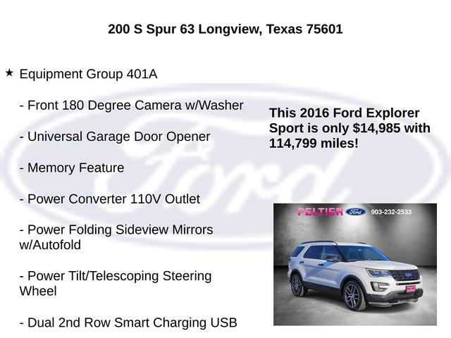Used 2016 Ford Explorer Sport w/ Equipment Group 401A image 10