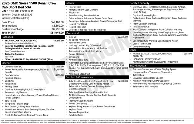 New 2026 GMC Sierra 1500 Denali w/ Technology Package AWD/4WD image 2