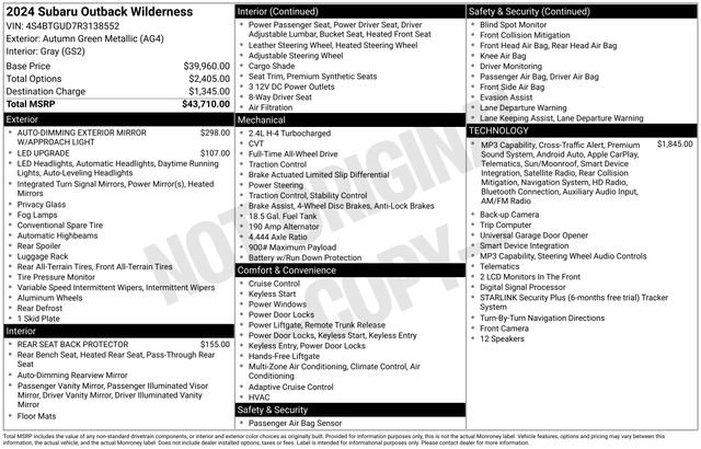 Used 2024 Subaru Outback Wilderness AWD/4WD image 37