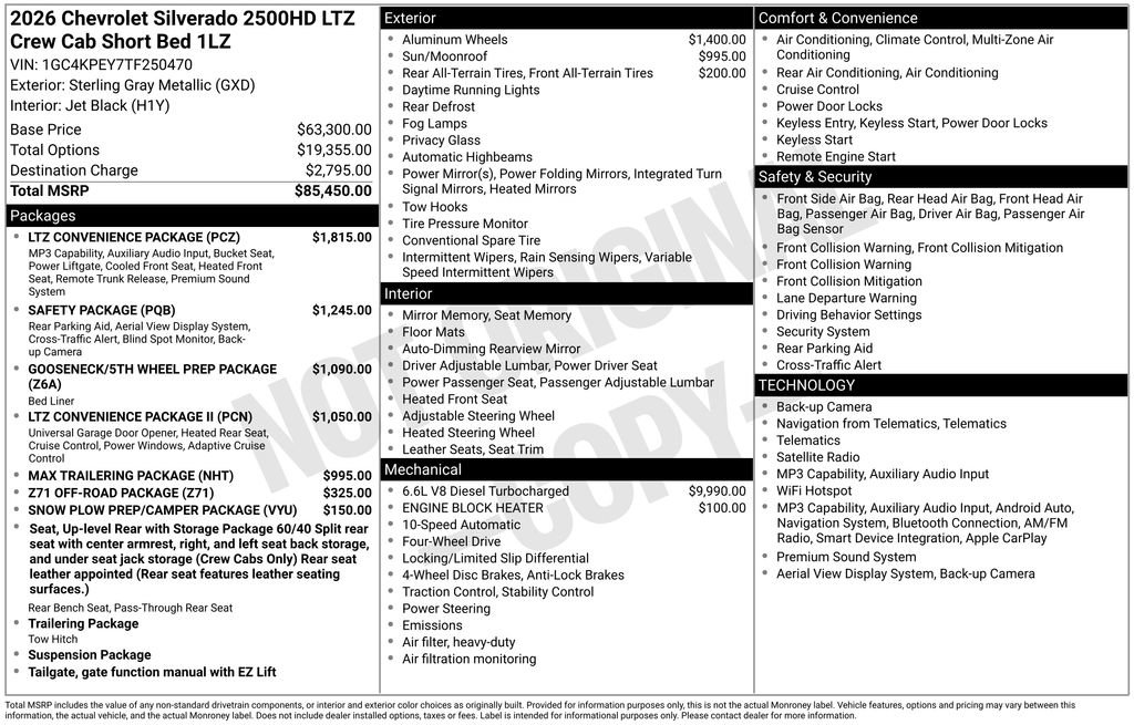 New 2026 Chevrolet Silverado 2500 LTZ w/ LTZ Convenience Package AWD/4WD image 4