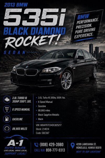 Used 2013 BMW 535i Sedan RWD image 1