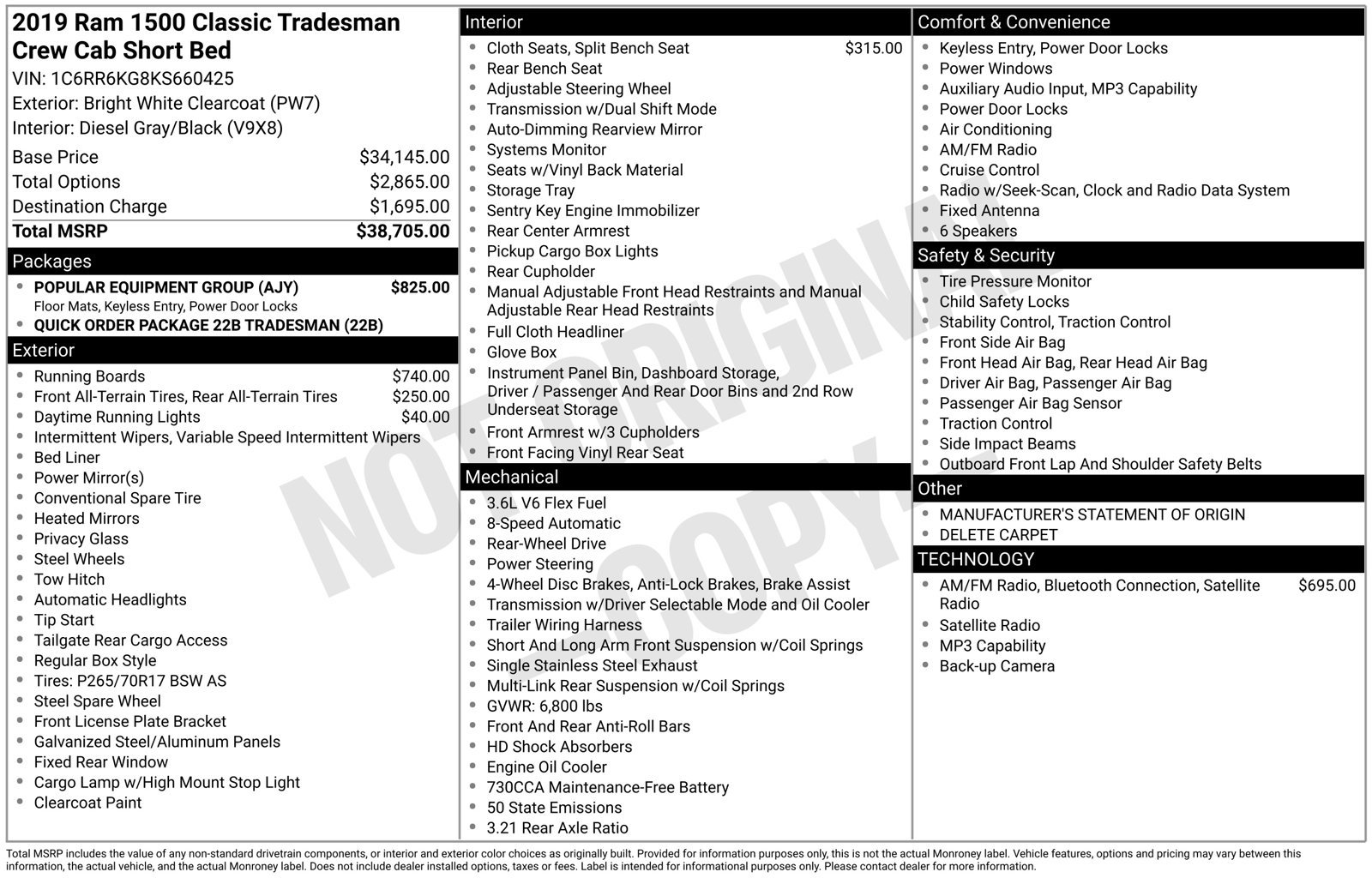 Used 2019 RAM 1500 Tradesman w/ Popular Equipment Group RWD image 3