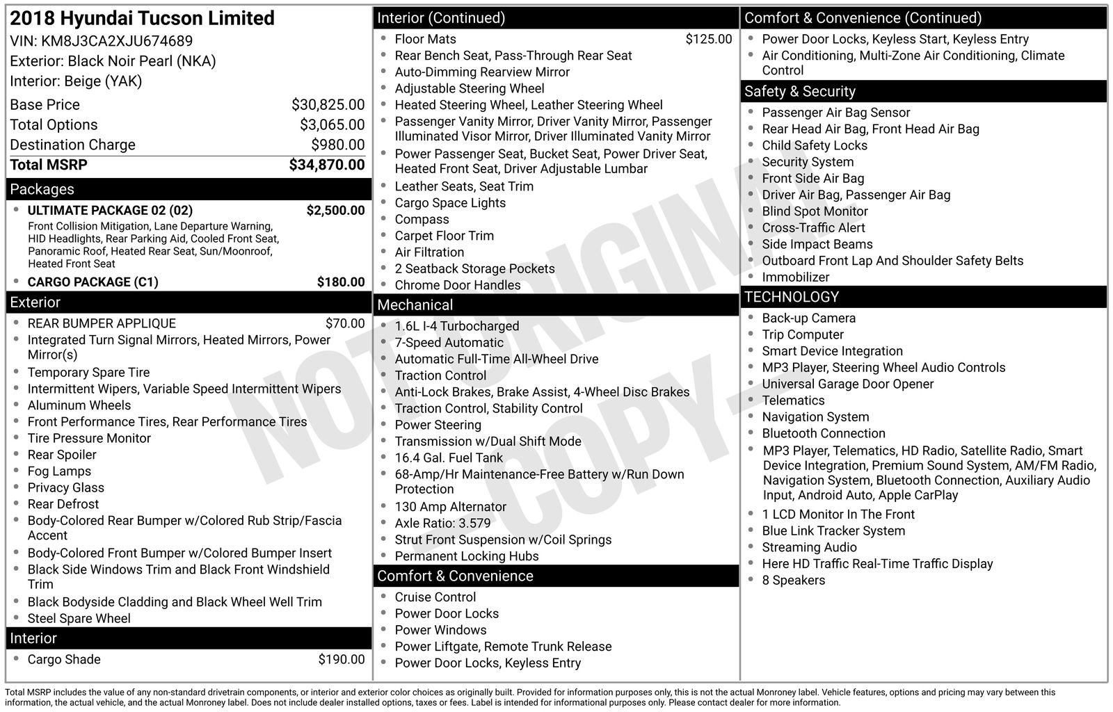 Used 2018 Hyundai Tucson Limited w/ Ultimate Package 02 AWD/4WD image 28