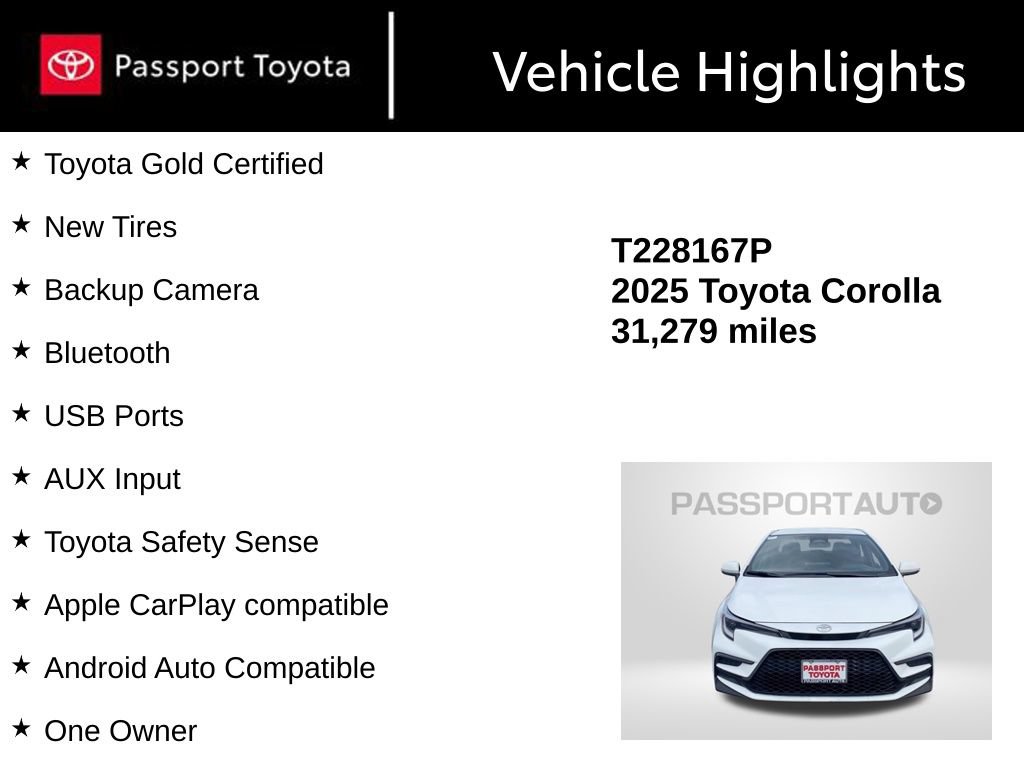 Certified 2025 Toyota Corolla SE FWD image 13