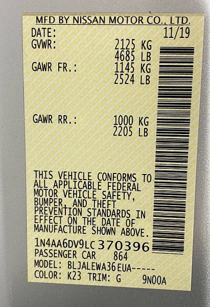 Used 2020 Nissan Maxima 3.5 SL w/ Floor Mat Group image 29