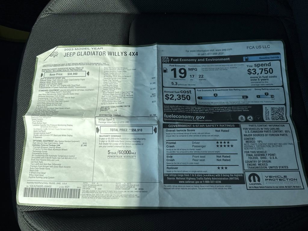 Used 2023 Jeep Gladiator Willys image 44