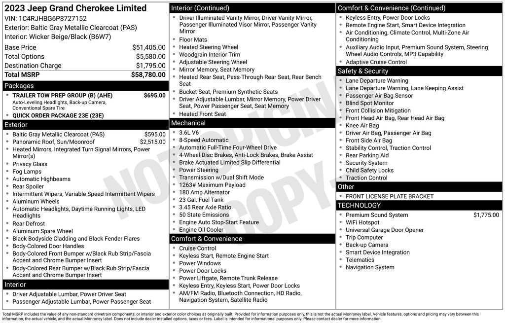 Used 2023 Jeep Grand Cherokee Limited w/ Trailer Tow Prep Group (B) image 2