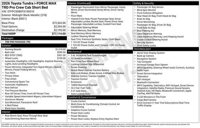 New 2026 Toyota Tundra TRD Pro AWD/4WD image 5