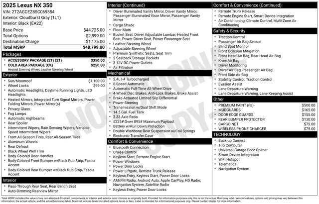 Used 2025 Lexus NX 350 AWD w/ Accessory Package (2T) image 42