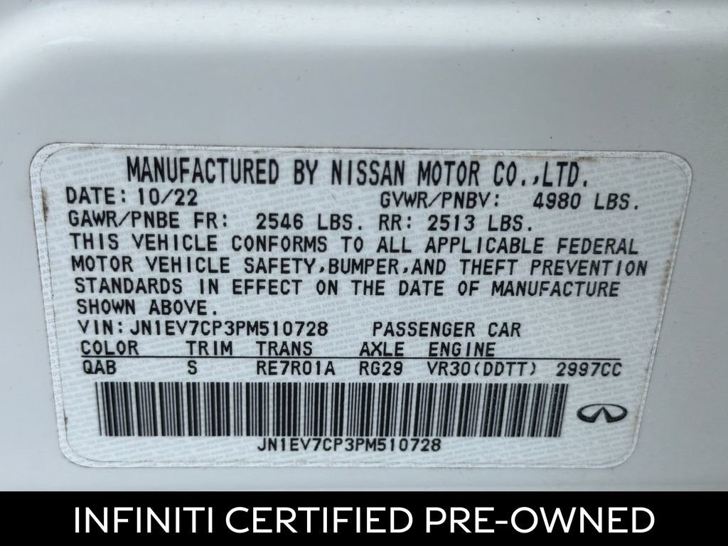 Certified 2023 INFINITI Q50 Sensory RWD image 28