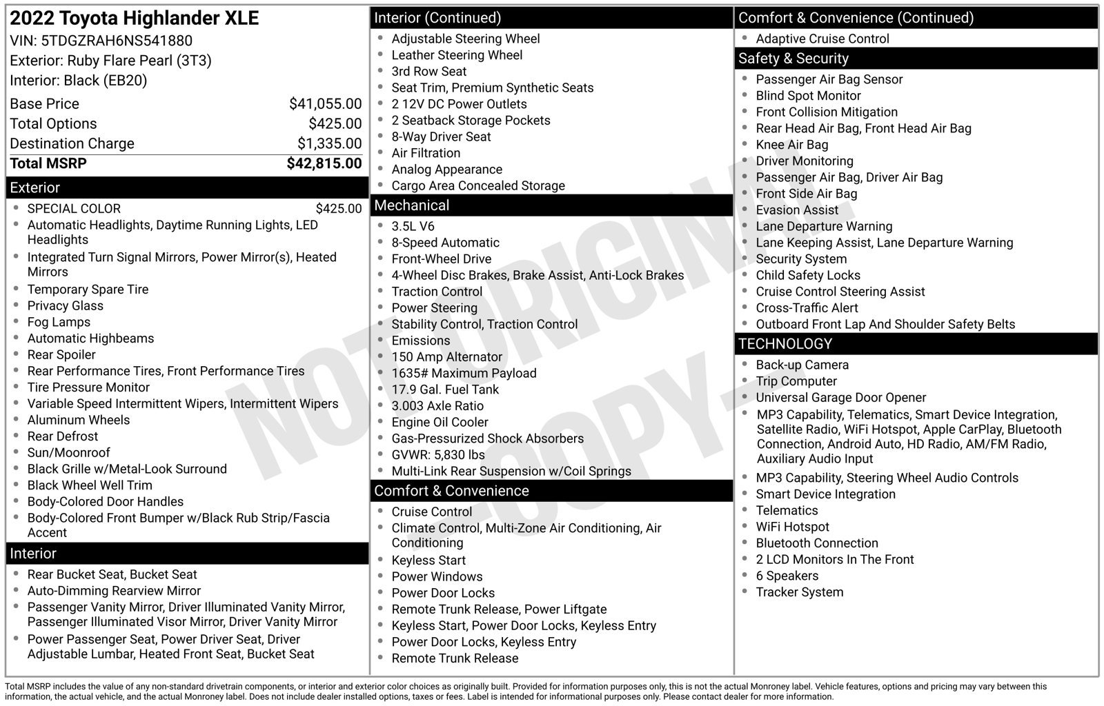 Used 2022 Toyota Highlander XLE FWD image 47