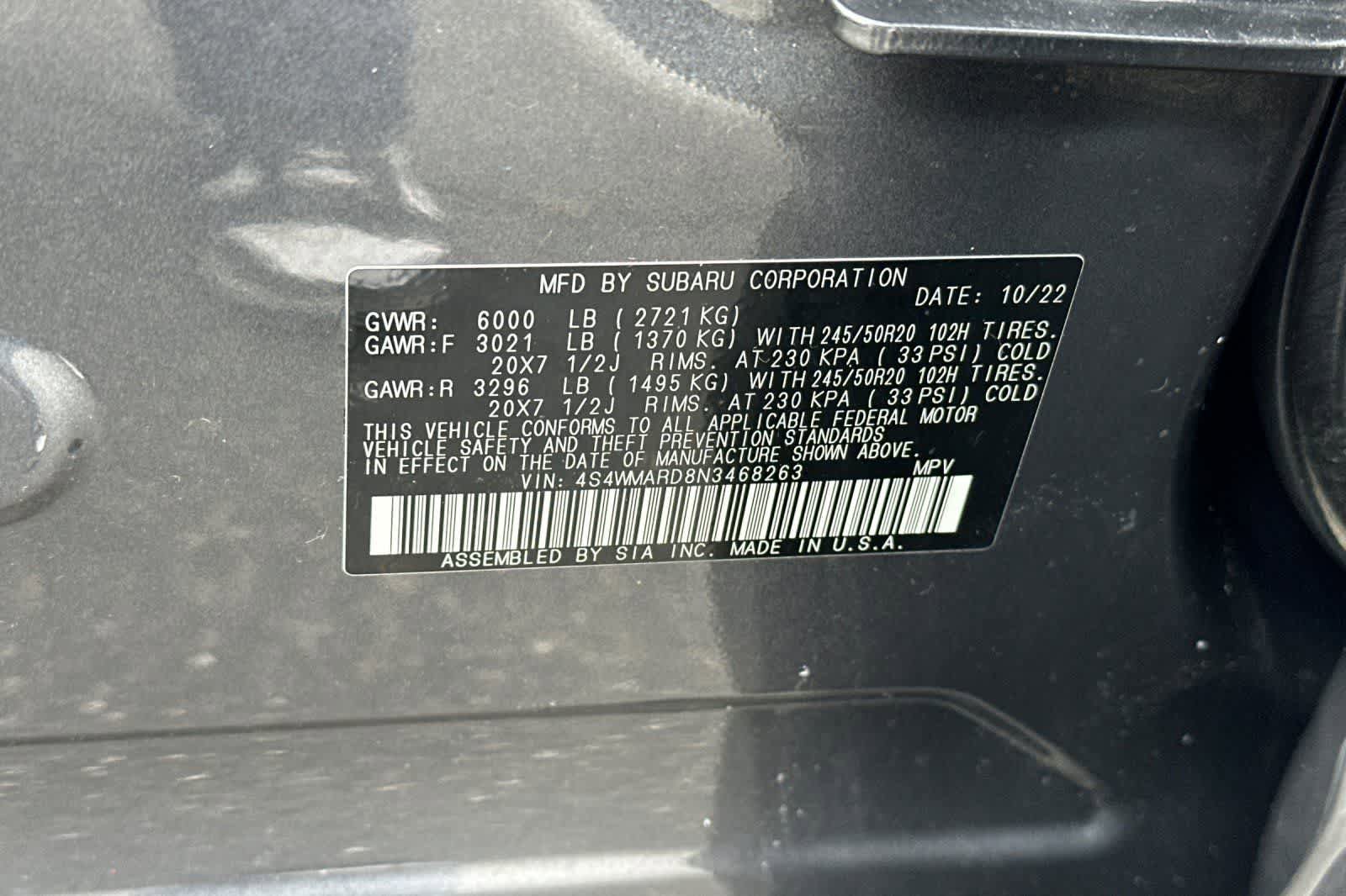 Certified 2022 Subaru Ascent Touring AWD/4WD image 34