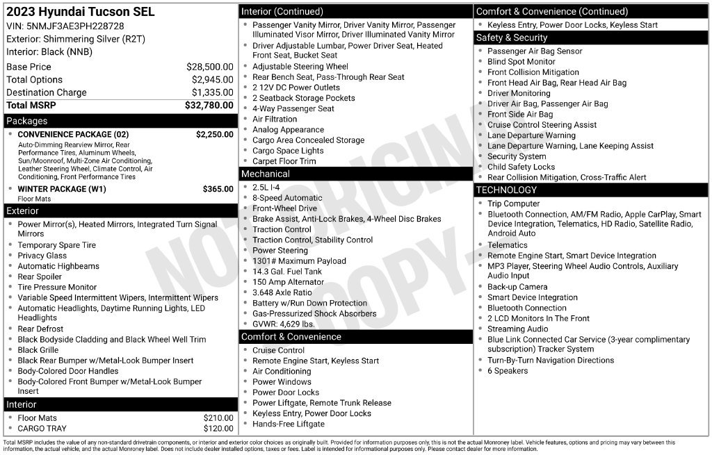 Used 2023 Hyundai Tucson SEL w/ Convenience Package FWD image 32