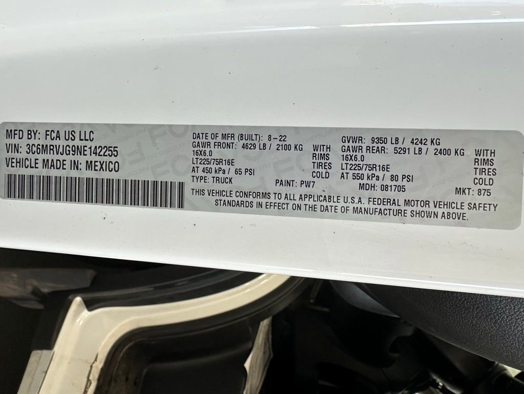 Used 2022 RAM ProMaster 3500 w/ Premium Convenience Group (B) image 11