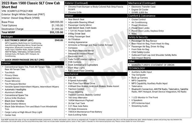 Used 2023 RAM 1500 Classic SLT w/ Electronics Group AWD/4WD image 39