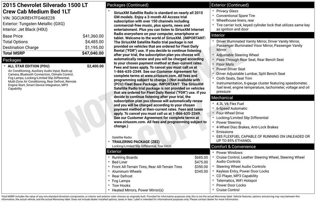 Used 2015 Chevrolet Silverado 1500 LT w/ All Star Edition AWD/4WD image 24