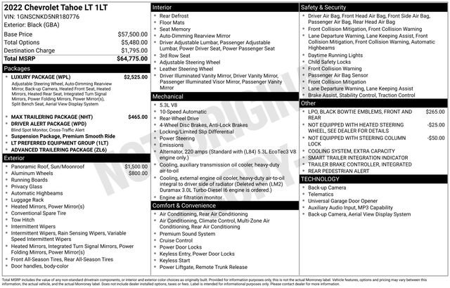 Used 2022 Chevrolet Tahoe LT w/ Luxury Package RWD image 7