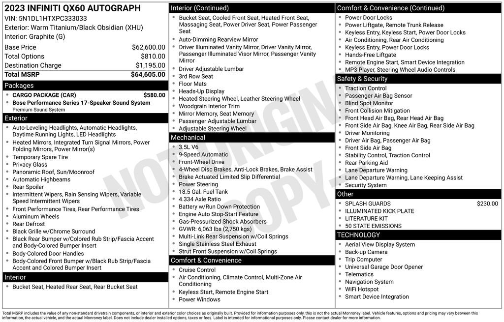 Used 2023 INFINITI QX60 Autograph w/ Cargo Package image 36