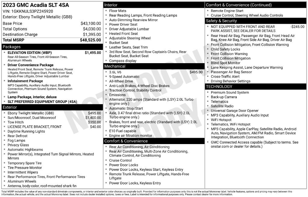 Certified 2023 GMC Acadia SLT w/ Elevation Edition AWD/4WD image 5