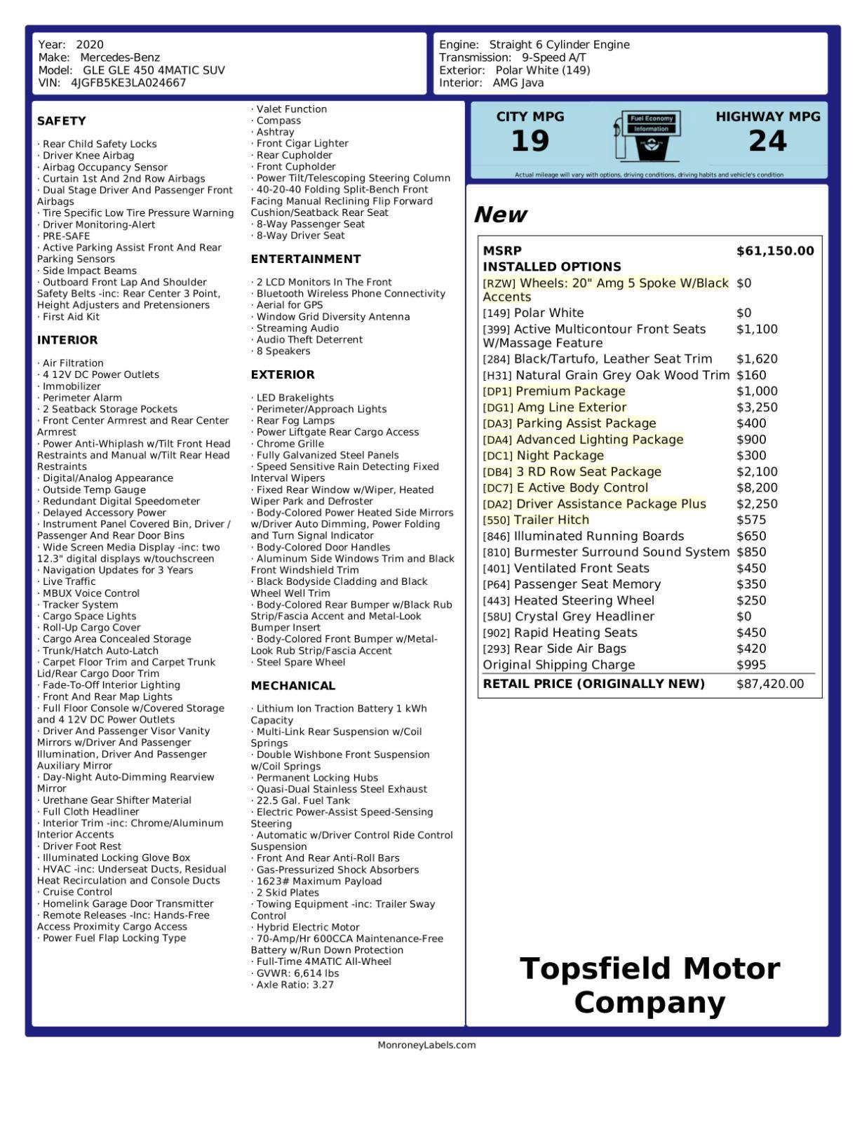 Used 2020 Mercedes-Benz GLE 450 4MATIC w/ AMG Line Exterior image 5