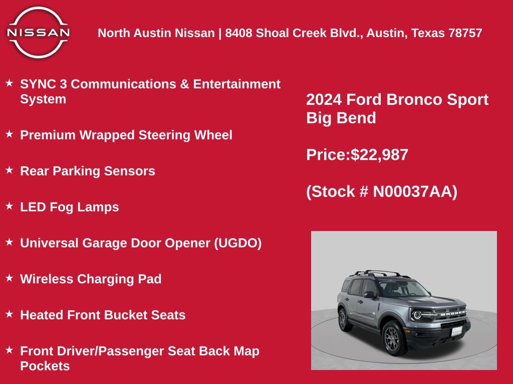 Used 2024 Ford Bronco Sport Big Bend w/ Convenience Package AWD/4WD image 22