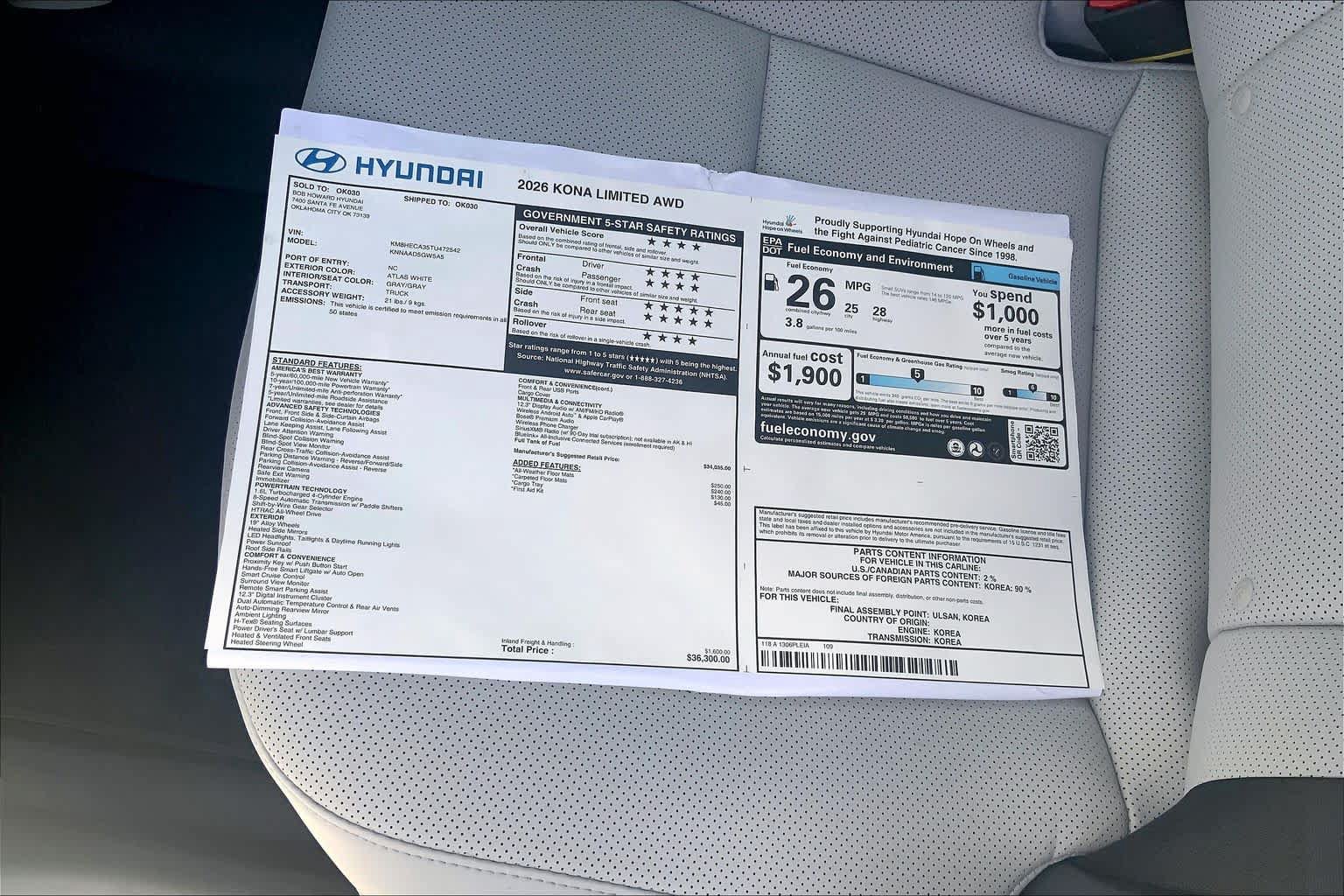New 2026 Hyundai Kona Limited AWD/4WD image 18
