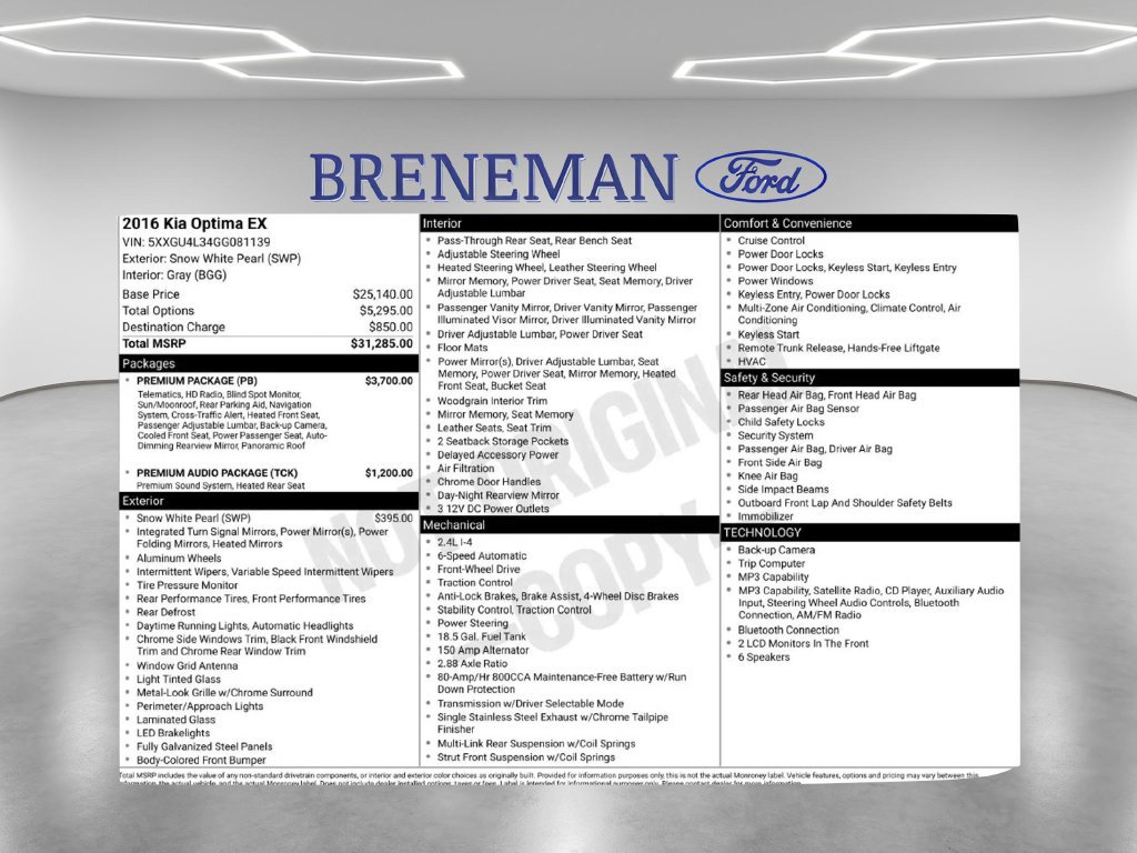 Used 2016 Kia Optima EX w/ Premium Package FWD image 4