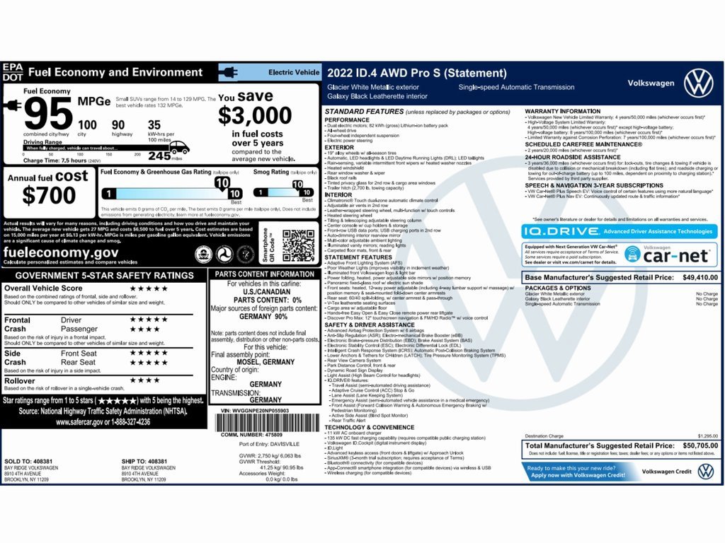 Used 2022 Volkswagen ID.4 Pro S image 2