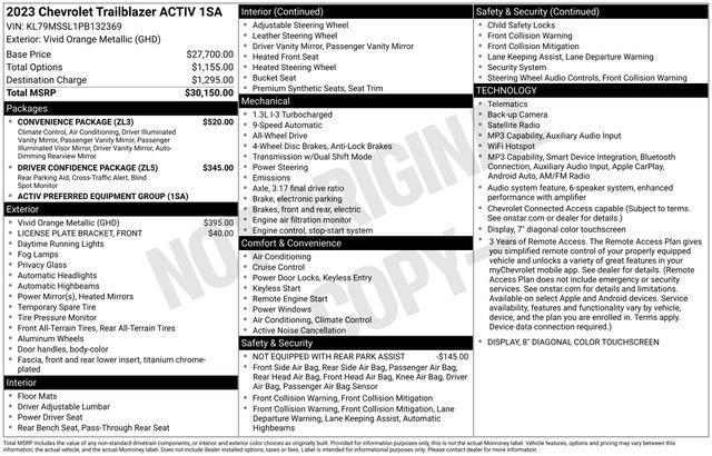 Used 2023 Chevrolet TrailBlazer ACTIV w/ Convenience Package AWD/4WD image 22