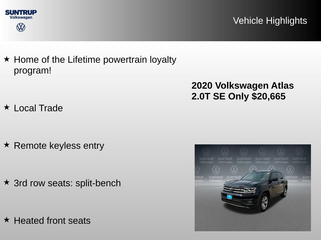 Used 2020 Volkswagen Atlas SE FWD image 8
