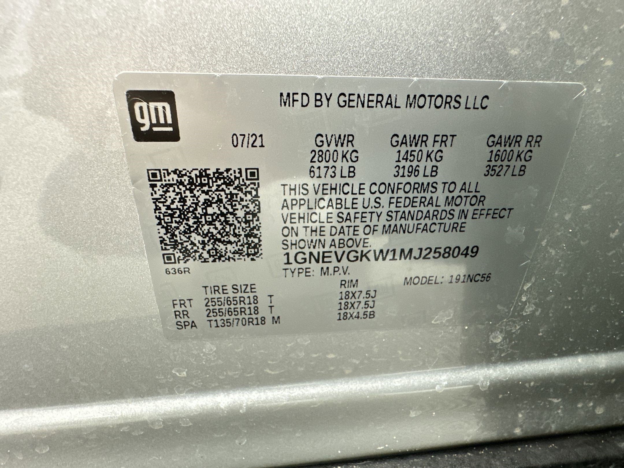 Used 2021 Chevrolet Traverse LT w/ LPO, Floor Liner Package image 19