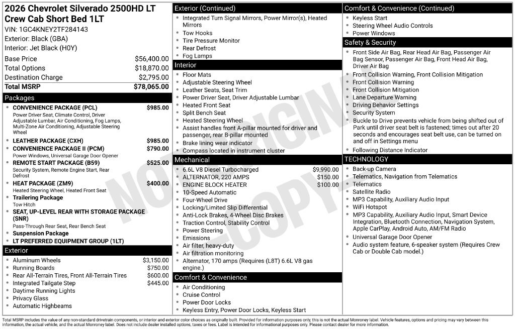 New 2026 Chevrolet Silverado 2500 LT w/ Leather Package AWD/4WD image 33