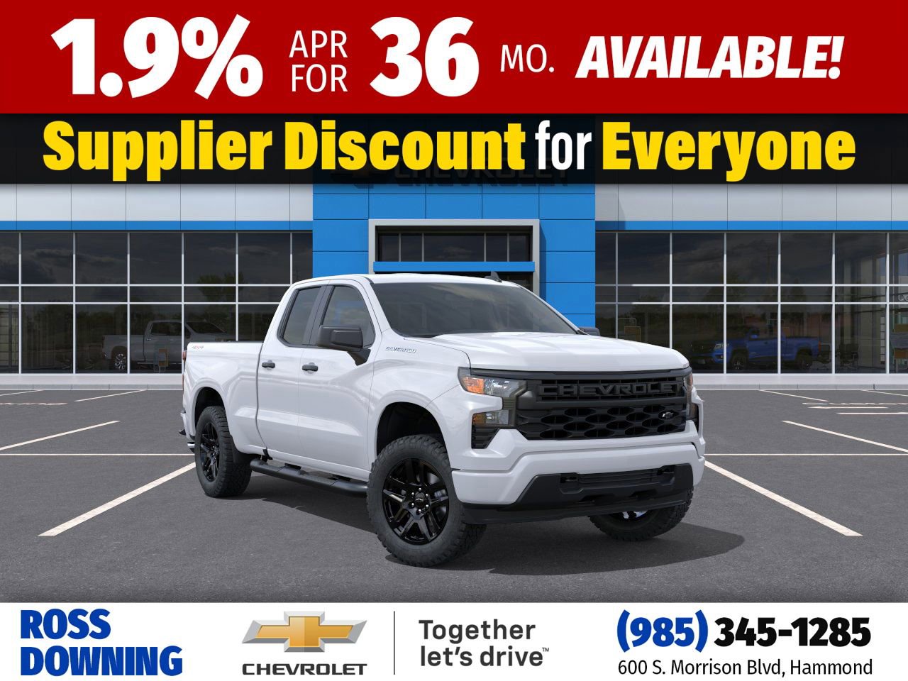New 2026 Chevrolet Silverado 1500 Custom w/ Turbomax Blackout Package image 1
