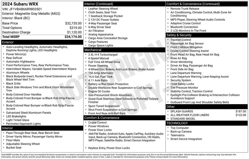 Used 2024 Subaru WRX image 33