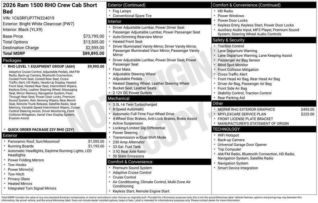 New 2026 RAM 1500 RHO w/ RHO Level 1 Equipment Group image 44