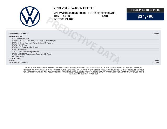 Used 2019 Volkswagen Beetle 2.0T S FWD image 2