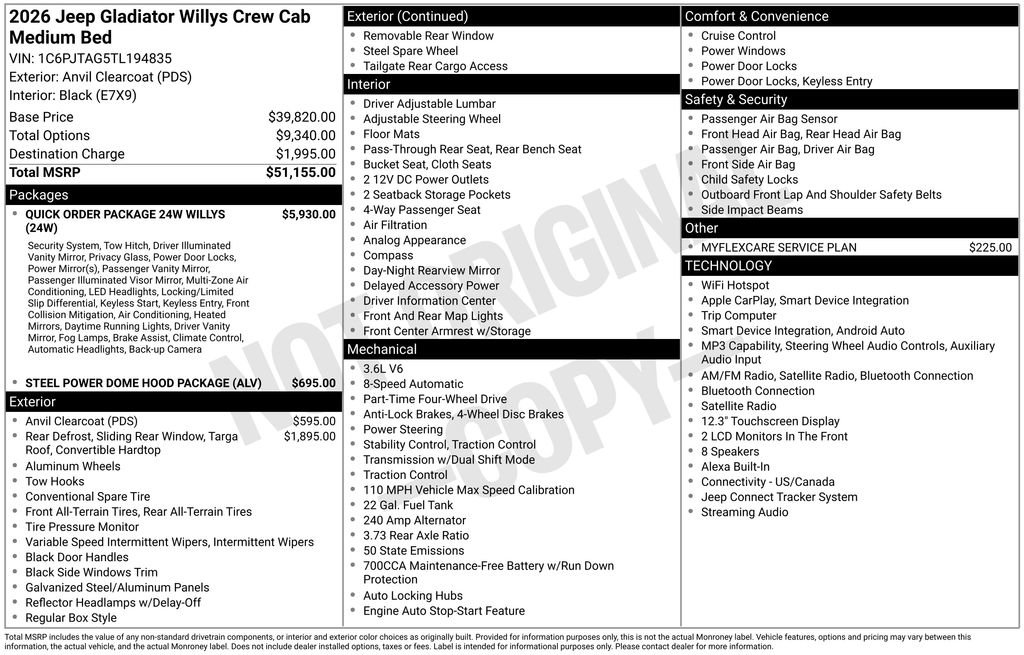Used 2026 Jeep Gladiator Sport AWD/4WD image 6