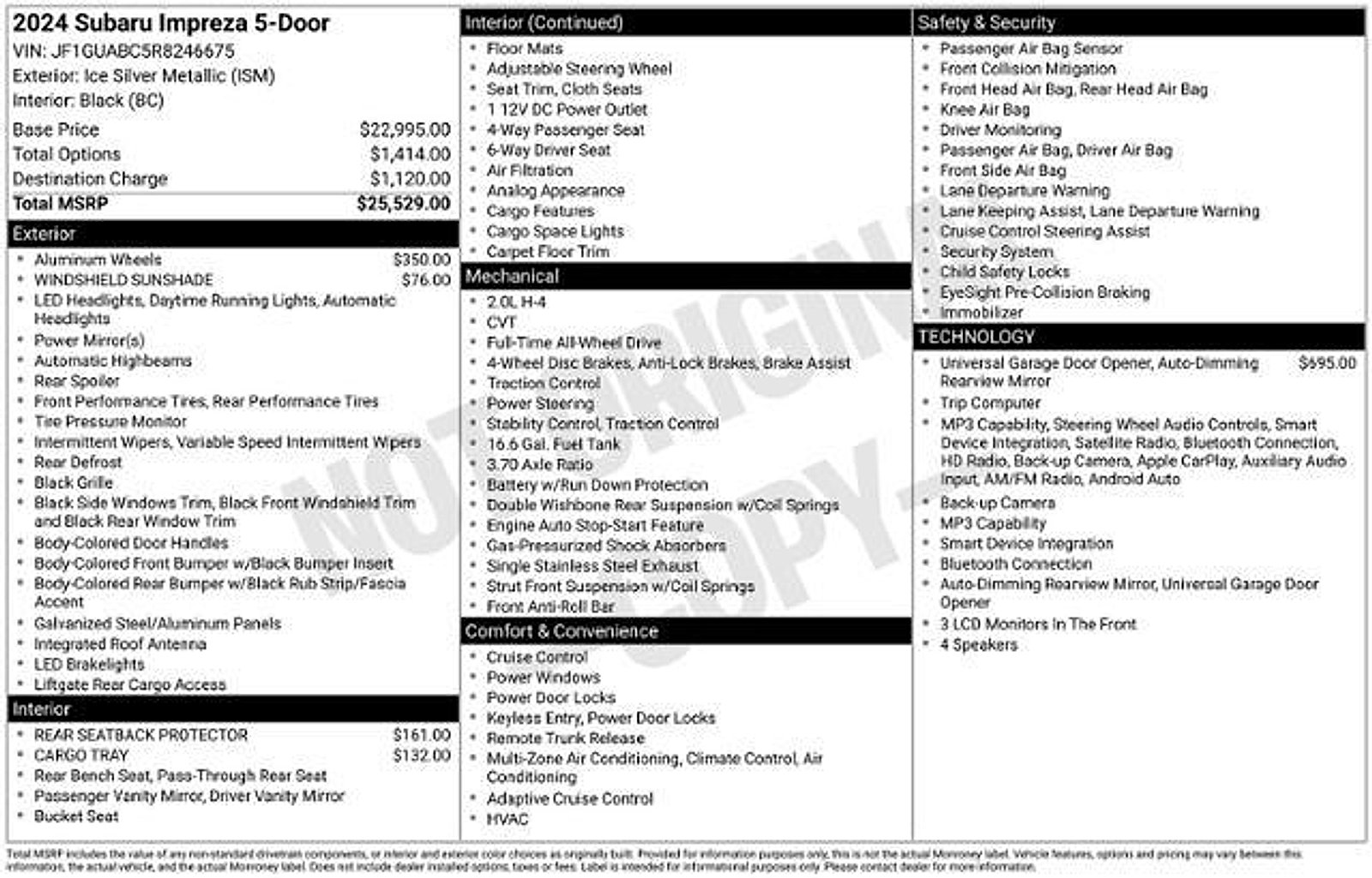 Certified 2024 Subaru Impreza 2.0i AWD/4WD image 32