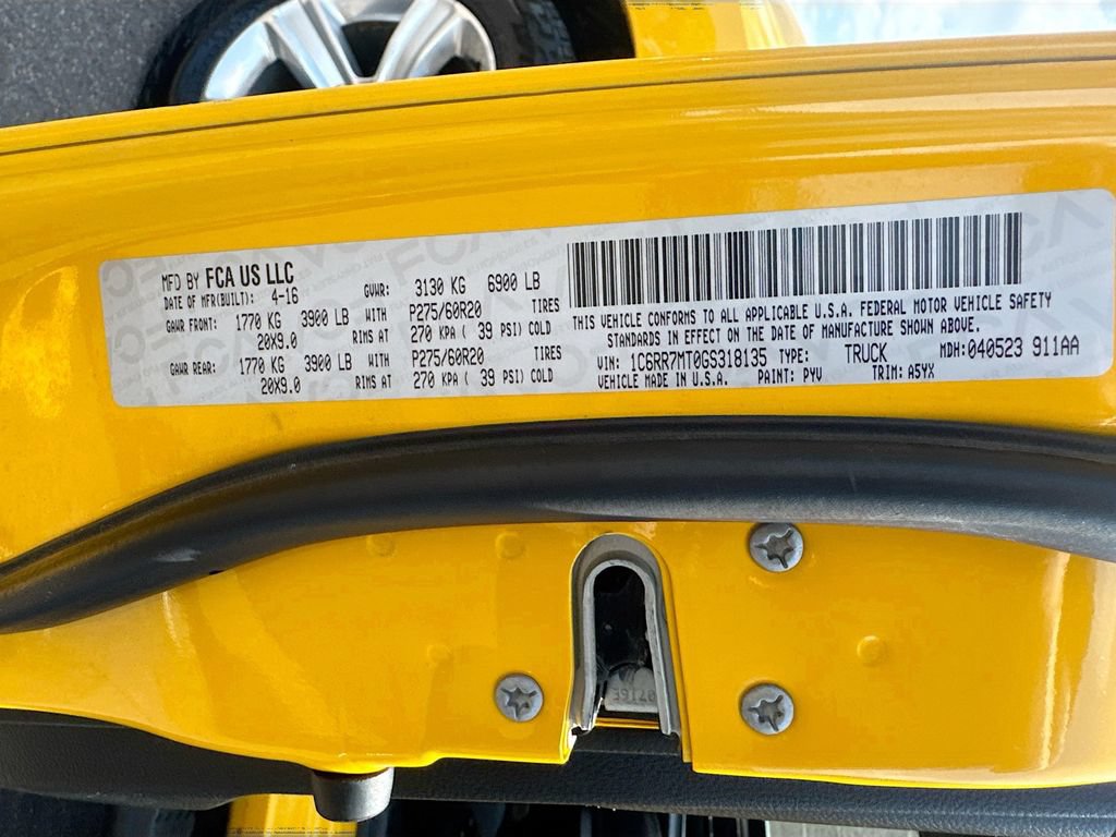 Used 2016 RAM 1500 Sport w/ Stinger Yellow Sport Package AWD/4WD image 30