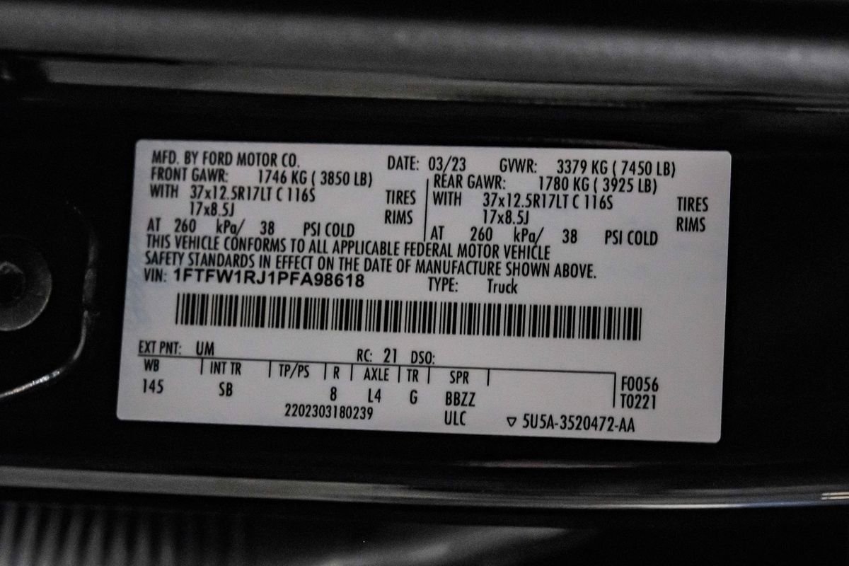 Used 2023 Ford F150 Raptor w/ Equipment Group 802A Raptor R image 65