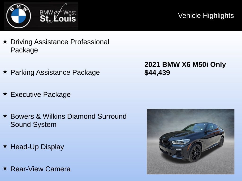Used 2021 BMW X6 M50i w/ Executive Package AWD/4WD image 8