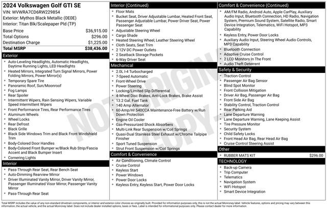 Certified 2024 Volkswagen GTI SE FWD image 32