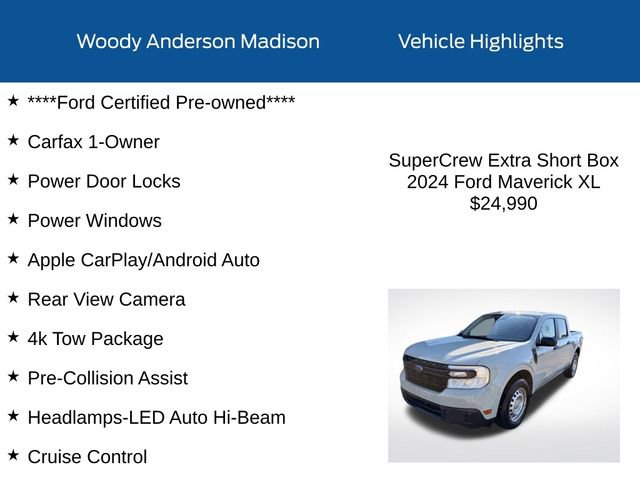 Used 2024 Ford Maverick XL w/ Equipment Group 100A Standard image 2