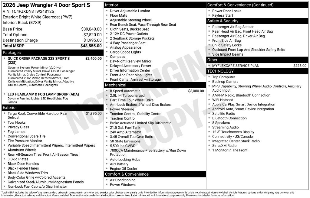 Used 2026 Jeep Wrangler Unlimited Sport AWD/4WD image 5