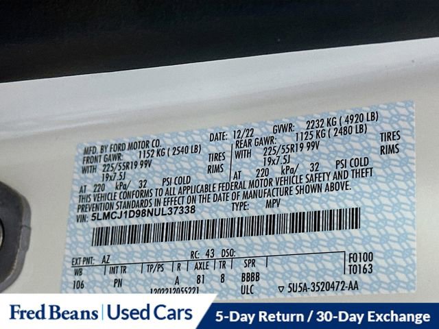 Certified 2022 Lincoln Corsair AWD w/ Premium Package image 35