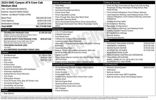 Used 2024 GMC Canyon AT4 w/ Technology Package AWD/4WD image 8