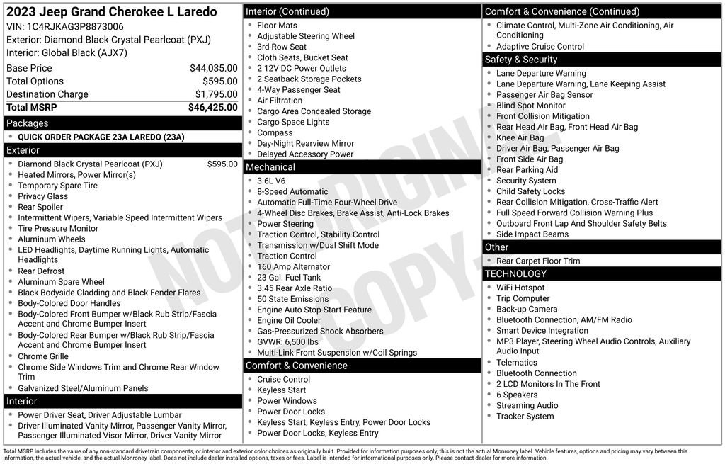 Used 2023 Jeep Grand Cherokee L Laredo AWD/4WD image 6