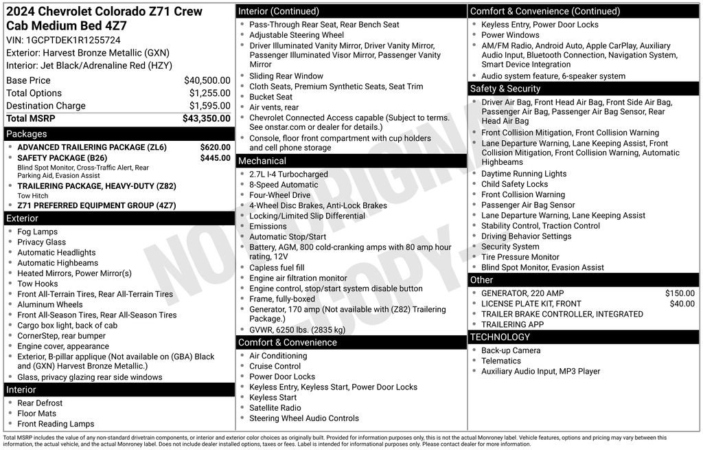 Used 2024 Chevrolet Colorado Z71 w/ Advanced Trailering Package AWD/4WD image 24